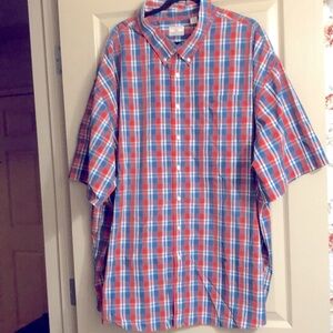 Dockers mens plaid short sleeve shirt  Size 5XL